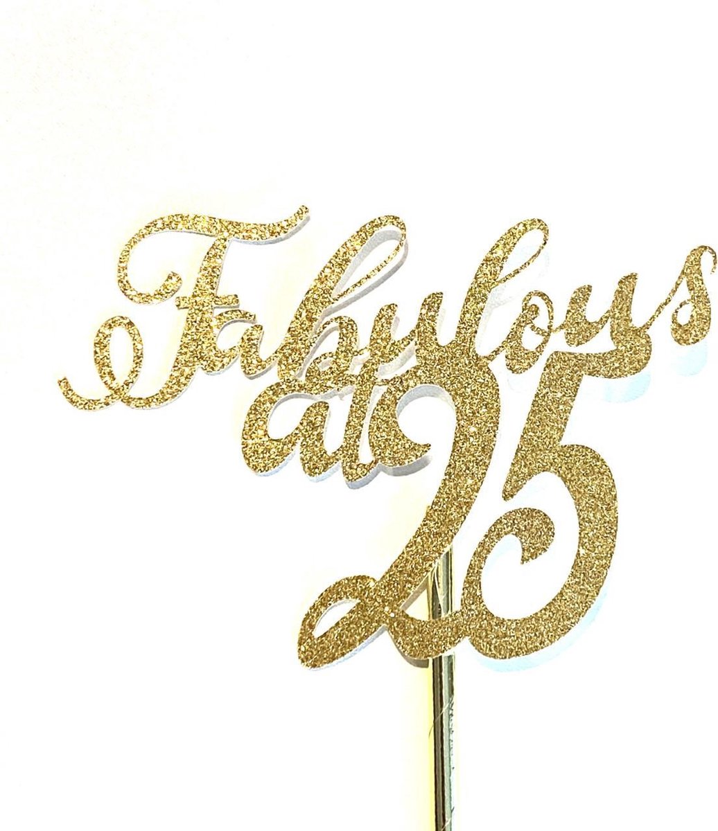 Taarttopper | Cake topper | Verjaardag | Fabulous 25|14 cm | Gloud glitter | karton papier